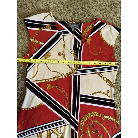 Womens Asymmetrical Maxi Dress Baroque Chain Print Vneck Boho Cottagecore Sz 10 - Picture 4 of 7